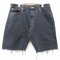 【50%OFF】W38★古着 Levis リーバイス 501 ショート パンツ ショーツ メンズ コットン 黒 ブラック 25apr28 中古 ボトムス 短パン ショーパン ハーフ