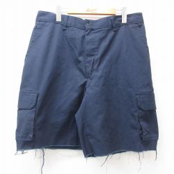 【50%OFF】W36★古着 ショート カーゴ パンツ ショーツ メンズ 紺 ネイビー 25apr28 中古 ボトムス 短パン ショーパン