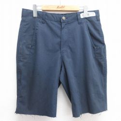 W33★古着 カーハート Carhartt ショート パンツ ショーツ メンズ リップストップ 紺 ネイビー 25apr28 中古 ボトムス 短パン ショーパン ハーフ