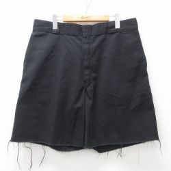 W36★古着 ディッキーズ Dickies ショート ワーク パンツ ショーツ メンズ 黒 ブラック 25apr28 中古 ボトムス 短パン ショーパン