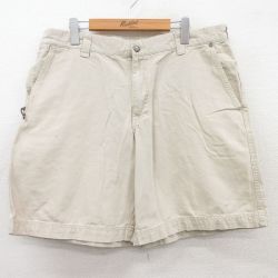 W37★古着 コロンビア COLUMBIA ショート パンツ ショーツ メンズ ダック地 コットン ベージュ カーキ 25apr28 中古 ボトムス 短パン ショーパン ハーフ
