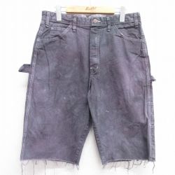 W33★古着 ディッキーズ Dickies ショート ペインター パンツ ショーツ メンズ シャーウィンウィリアムズ コットン 紫 パープル 【spe】 25apr28 中古 ボトムス 短パン ショーパン