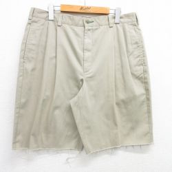 【50%OFF】W35★古着 トミーヒルフィガー TOMMY HILFIGER ブランド ショート チノ パンツ ショーツ チノパン メンズ 90年代 90s ワンポイントロゴ コットン ベージュ カーキ 25apr30 中古 ボトムス 短パン ショーパン