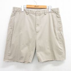 W36★古着 ラルフローレン Ralph Lauren ブランド ショート パンツ ショーツ メンズ コットン ベージュ カーキ 25apr30 中古 ボトムス 短パン ショーパン ハーフ
