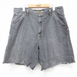 W37★古着 ノーティカ NAUTICA ブランド ショート ペインター パンツ ショーツ メンズ コットン グレー 25may08 中古 ボトムス 短パン ショーパン