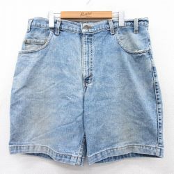 W38★古着 リーバイス Levis 545 ショート パンツ ショーツ メンズ 紺 ネイビー デニム 25may08 中古 ボトムス 短パン ショーパン ハーフ