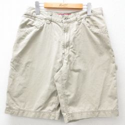 W33★古着 オールドネイビー ショート ペインター パンツ ショーツ メンズ 00年代 00s ベージュ カーキ 25may09 中古 ボトムス 短パン ショーパン