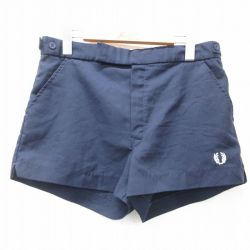 W32★古着 フレッドペリー ショート パンツ ショーツ メンズ 80年代 80s タロン 紺 ネイビー 25may09 中古 ボトムス 短パン ショーパン ハーフ
