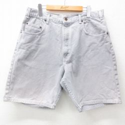 W36★古着 アリゾナジーンズ ショート パンツ ショーツ メンズ 90年代 90s コットン USA製 グレー系 デニム 【spe】 25may09 中古 ボトムス 短パン ショーパン ハーフ