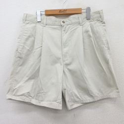 W34★古着 ショート パンツ ショーツ メンズ 90年代 90s コットン タロン 白 ホワイト 25may10 中古 ボトムス 短パン ショーパン ハーフ