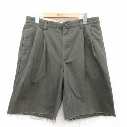 W32★古着 エディーバウアー ショート パンツ ショーツ メンズ 00年代 00s コットン 濃緑 グリーン 25may10 中古 ボトムス 短パン ショーパン ハーフ