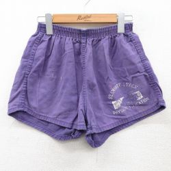 W25★古着 チャンピオン champion ショート パンツ ショーツ メンズ 70年代 70s 紫 パープル 25may10 中古 ボトムス 短パン ショーパン ハーフ