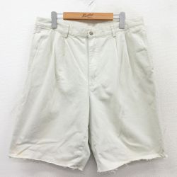 W34★古着 ギャップ GAP ショート パンツ ショーツ メンズ 90年代 90s コットン 白 ホワイト 25may10 中古 ボトムス 短パン ショーパン ハーフ