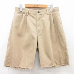 【50%OFF】W32★古着 エディーバウアー ショート パンツ ショーツ メンズ 00年代 00s コットン ベージュ カーキ 25may10 中古 ボトムス 短パン ショーパン ハーフ