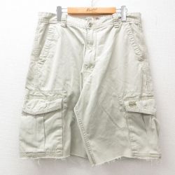 W36★古着 リーバイス Levis ショート カーゴ パンツ ショーツ メンズ コットン 薄ベージュ カーキ 【spe】 25may12 中古 ボトムス 短パン ショーパン
