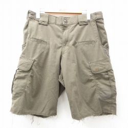 W32★古着 5.11 タクティカル ショート カーゴ パンツ ショーツ メンズ リップストップ 緑系 グリーン 25may12 中古 ボトムス 短パン ショーパン