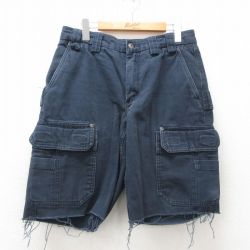 【50%OFF】W32★古着 DULUTH ショート カーゴ パンツ ショーツ メンズ ダック地 コットン 紺 ネイビー 25may12 中古 ボトムス 短パン ショーパン