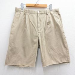 W34★古着 ラルフローレン Ralph Lauren ブランド ショート チノ パンツ ショーツ チノパン メンズ 90年代 90s コットン ベージュ カーキ 【spe】 25may15 中古 ボトムス 短パン ショーパン