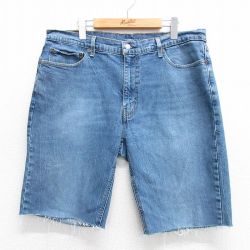 W38★古着 リーバイス Levis 541 ショート パンツ ショーツ メンズ ヒゲ 紺 ネイビー デニム 25may16 中古 ボトムス 短パン ショーパン ハーフ