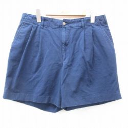 W34★古着 ショート パンツ ショーツ メンズ 80年代 80s USA製 タロン 紺 ネイビー 25may16 中古 ボトムス 短パン ショーパン ハーフ