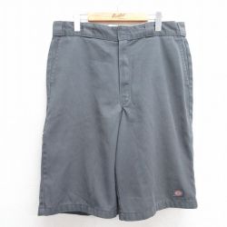 W36★古着 ディッキーズ Dickies ショート ワーク パンツ ショーツ メンズ 濃グレー 25may17 中古 ボトムス 短パン ショーパン