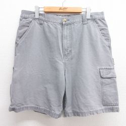 W36★古着 ショート ペインター パンツ ショーツ メンズ ダック地 コットン グレー 25may17 中古 ボトムス 短パン ショーパン