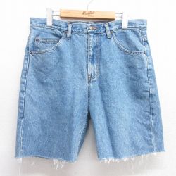 【50%OFF】W34★古着 ジョーダッシュ ショート パンツ ショーツ メンズ 90年代 90s コットン 紺 ネイビー デニム 25may20 中古 ボトムス 短パン ショーパン ハーフ