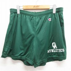 W35★古着 チャンピオン Champion ショート トレーニング パンツ ショーツ メンズ 80年代 80s CA メッシュ地 USA製 緑 グリーン 【spe】 25may26 中古 ボトムス 短パン ショーパン