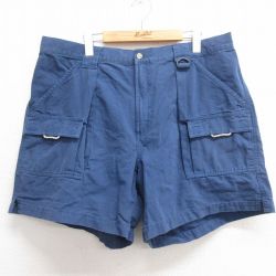 W39★古着 コロンビア COLUMBIA ショート パンツ ショーツ メンズ PFG ダック地 大きいサイズ コットン 紺 ネイビー 25may26 中古 ボトムス 短パン ショーパン ハーフ