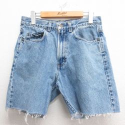 【50%OFF】W31★古着 ギャップ GAP ショート パンツ ショーツ メンズ 90年代 90s コットン USA製 紺 ネイビー デニム 25may26 中古 ボトムス 短パン ショーパン ハーフ