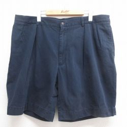 W41★古着 ラルフローレン Ralph Lauren ブランド ショート パンツ ショーツ メンズ 大きいサイズ コットン 紺 ネイビー 25may26 中古 ボトムス 短パン ショーパン ハーフ
