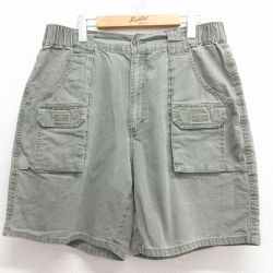 W35★古着 ウールリッチ WOOLRICH ショート パンツ ショーツ メンズ ダック地 コットン 濃緑 グリーン 25may26 中古 ボトムス 短パン ショーパン ハーフ
