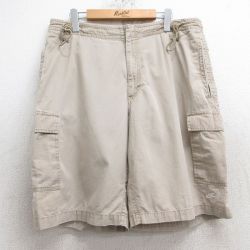 W36★古着 ナイキ NIKE ショート カーゴ パンツ ショーツ メンズ ワンポイントロゴ コットン ベージュ カーキ 25may28 中古 ボトムス 短パン ショーパン