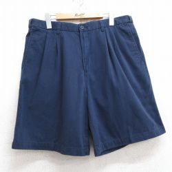 【50%OFF】W36★古着 ピューリタン ショート チノ パンツ ショーツ チノパン メンズ 00年代 00s 紺 ネイビー 25may28 中古 ボトムス 短パン ショーパン