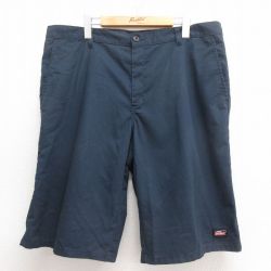 W39★古着 ディッキーズ Dickies ショート ワーク パンツ ショーツ メンズ 大きいサイズ 紺 ネイビー 25may29 中古 ボトムス 短パン ショーパン