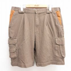 W36★古着 オービス ORVIS ショート カーゴ パンツ ショーツ メンズ 00年代 00s コットン 茶系 ブラウン 【spe】 25may30 中古 ボトムス 短パン ショーパン
