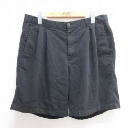 W36★古着 HAGGAR ショート パンツ ショーツ メンズ 黒 ブラック 25may30 中古 ボトムス 短パン ショーパン ハーフ