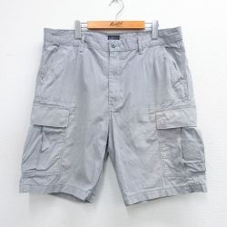 W38★古着 リーバイス Levis ショート カーゴ パンツ ショーツ メンズ リップストップ コットン グレー 25may30 中古 ボトムス 短パン ショーパン