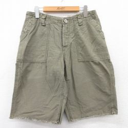 【50%OFF】W32★古着 エアロポステール AEROPOSTALE ショート ベイカー パンツ ショーツ メンズ コットン 濃緑系 グリーン 25may30 中古 ボトムス 短パン ショーパン