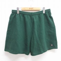 W38★古着 ジャージーズ ショート スウェット パンツ ショーツ メンズ 90年代 90s ワンポイントロゴ USA製 緑 グリーン 25may31 中古 ボトムス 短パン ショーパン