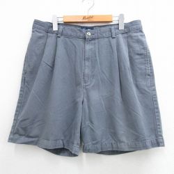 W35★古着 IZOD ショート パンツ ショーツ メンズ コットン 濃グレー 25may31 中古 ボトムス 短パン ショーパン ハーフ