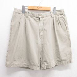 W37★古着 ノーティカ NAUTICA ブランド ショート パンツ ショーツ メンズ コットン 薄ベージュ カーキ 25jun03 中古 ボトムス 短パン ショーパン ハーフ