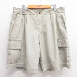 W37★古着 ビューグルボーイ ショート カーゴ パンツ ショーツ メンズ 00年代 00s 薄ベージュ カーキ 25jun03 中古 ボトムス 短パン ショーパン