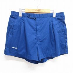 W35★古着 ショート パンツ ショーツ メンズ 90年代 90s USA製 青 ブルー 25jun03 中古 ボトムス 短パン ショーパン ハーフ