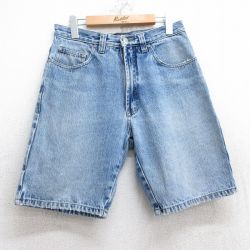 W31★古着 ルート66 ショート パンツ ショーツ メンズ 00年代 00s コットン 紺 ネイビー デニム 25jun10 中古 ボトムス 短パン ショーパン ハーフ