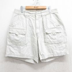 W34★古着 セントジョンズベイ ショート ブッシュ パンツ ショーツ メンズ コットン 薄ベージュ カーキ 25jun11 中古 ボトムス 短パン ショーパン