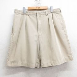 W37★古着 ラルフローレン Ralph Lauren ブランド ショート チノ パンツ ショーツ チノパン メンズ 90年代 90s コットン ベージュ カーキ 25jun11 中古 ボトムス 短パン ショーパン
