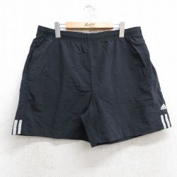 W33★古着 アディダス adidas ショート ナイロン トレーニング パンツ ショーツ メンズ 00年代 00s ワンポイントロゴ 黒 ブラック 25jun11 中古 ボトムス 短パン ショーパン