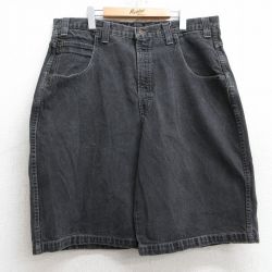 W39★古着 アリゾナジーンズ ショート パンツ ショーツ メンズ 大きいサイズ 黒 ブラック デニム 【spe】 25jun11 中古 ボトムス 短パン ショーパン ハーフ