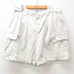 W36★古着 ショート カーゴ パンツ ショーツ メンズ 90年代 90s 薄ベージュ カーキ 25jun11 中古 ボトムス 短パン ショーパン